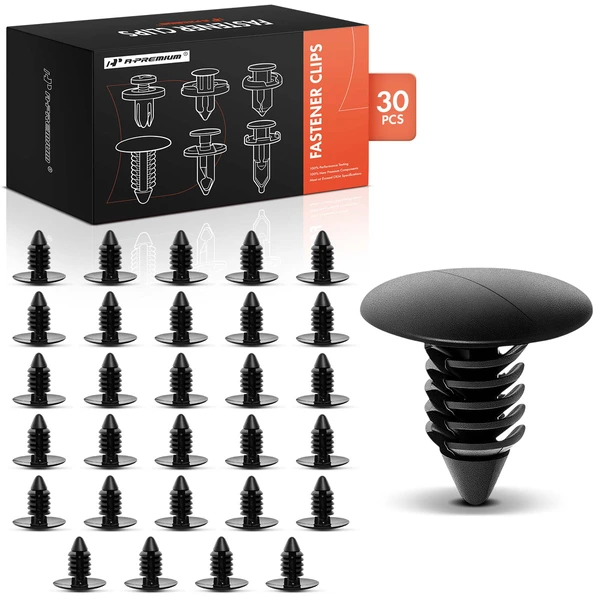 2008-2010 Cadillac STS 30 Pcs Nylon Black Fender & Bumper Shield Retainer A-Premium APRCF479