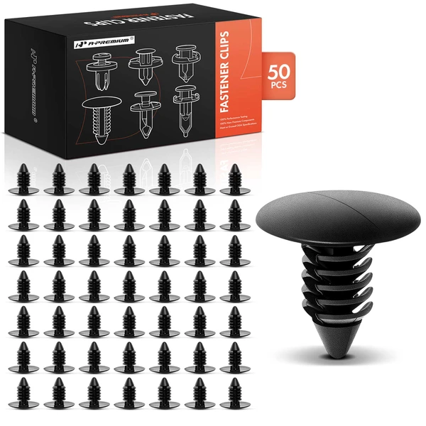 2008-2010 Cadillac STS 50 Pcs Nylon Black Fender & Bumper Shield Retainer A-Premium APRCF480