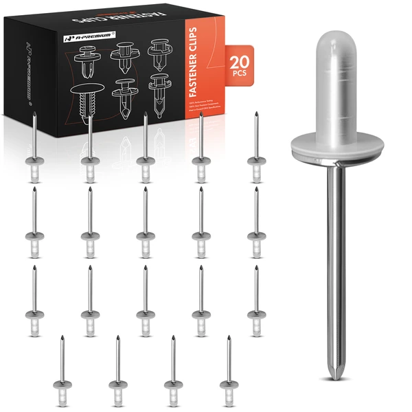 20 Pcs Aluminum Rivet - Aluminum Mandrel Rear Bumper Filler Rivet A-Premium APRCF484