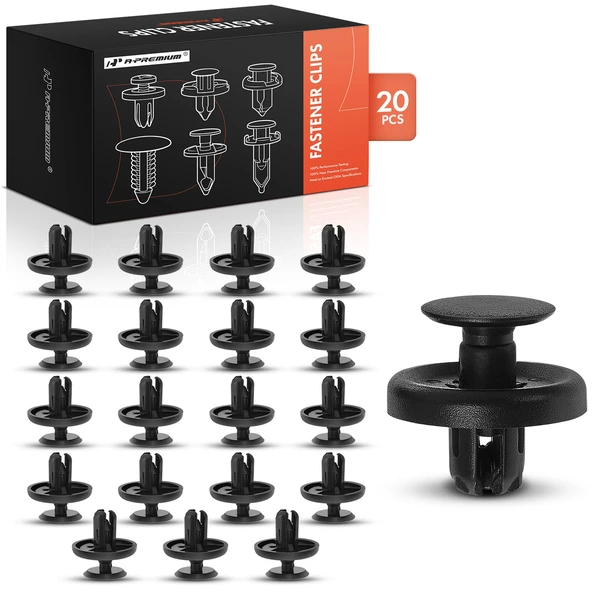 20 Pcs 7mm Nylon Black Front Fender Liner Retainer A-Premium APRCF496