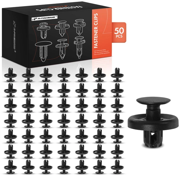 50 Pcs 7mm Nylon Black Front Fender Liner Retainer A-Premium APRCF498