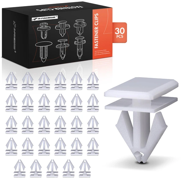 30 Pcs Nylon White Rocker Panel Molding Clip A-Premium APRCF500