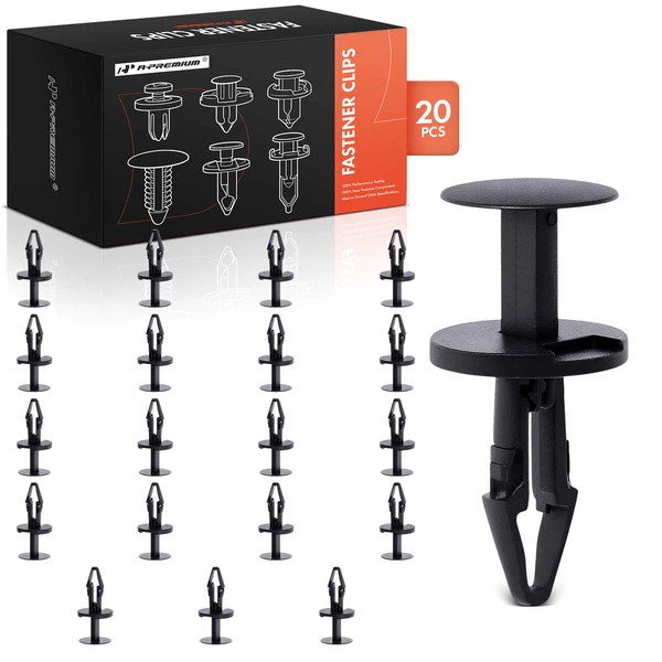 2013-2016 Dodge Dart 20 Pcs 6.5mm Nylon Black Air Inlet Grille & Bumper Fascia & Front Brake Caliper Cooling Duct Retainer Clip A-Premium APRCF508