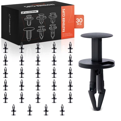 30 Pcs 6.5mm Nylon Grille Bumper Retainer Clips Push-Type