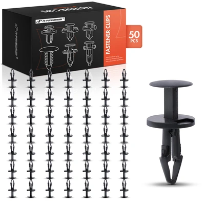 50 Pcs 6.5mm Nylon Grille Bumper Retainer Clip Push-Type