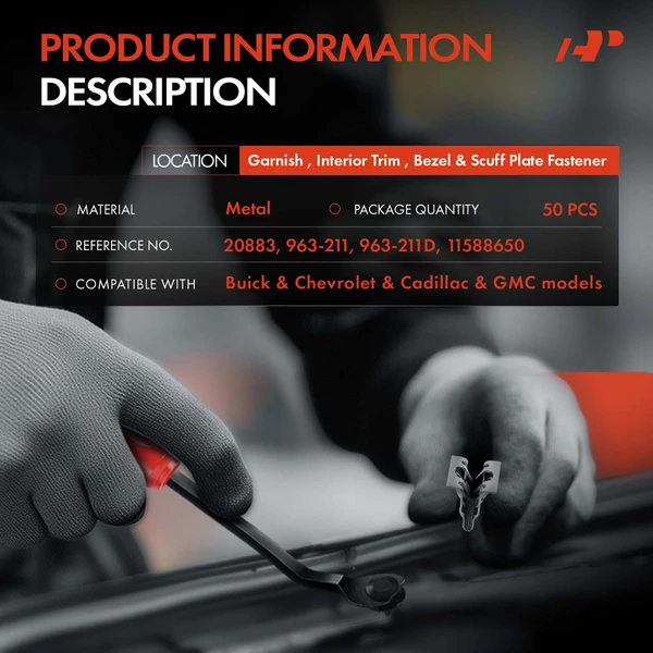 50 Pcs Metal Silver Garnish & Interior Trim & Bezel & Scuff Plate Fastener A-Premium APRCF516