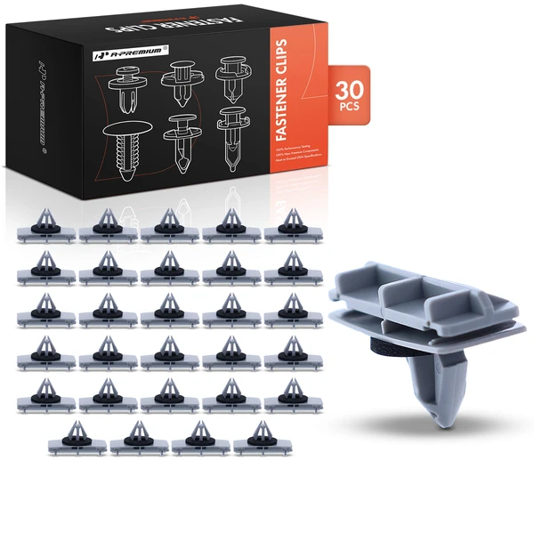 2005-2024 Jeep Wrangler 30 Pcs 9mm Nylon Gray Fender Flare Molding Clip A-Premium APRCF521