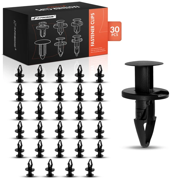 30 Pcs 8.5mm Nylon Black Cowl Vent & Fender Retainer A-Premium APRCF527