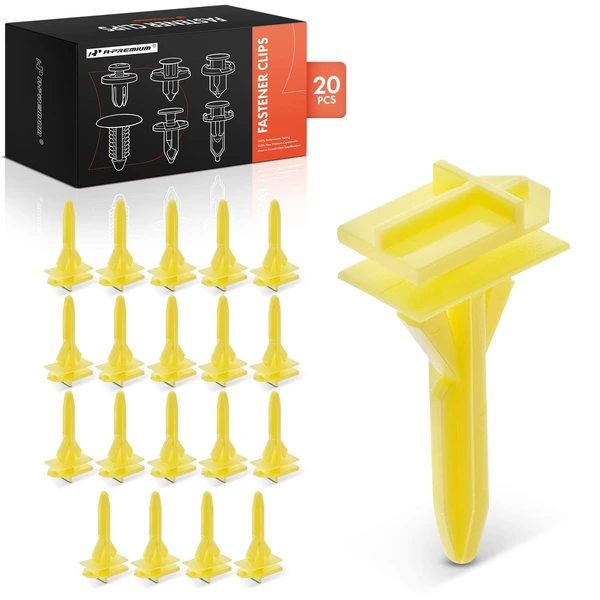 20 Pcs 11.11mm Nylon Yellow Rocker Panel Molding Clip A-Premium APRCF529