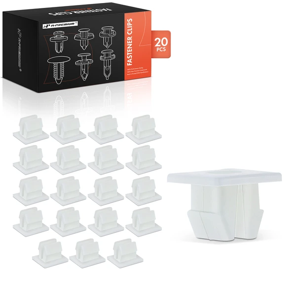 20 Pcs Nylon White Front Bumper Nut A-Premium APRCF532