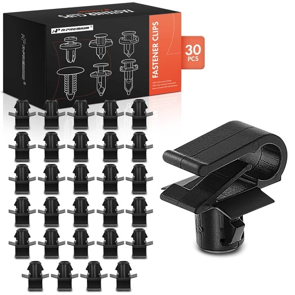 30 Pcs 7mm Nylon Black Grille Molding Clip A-Premium APRCF536