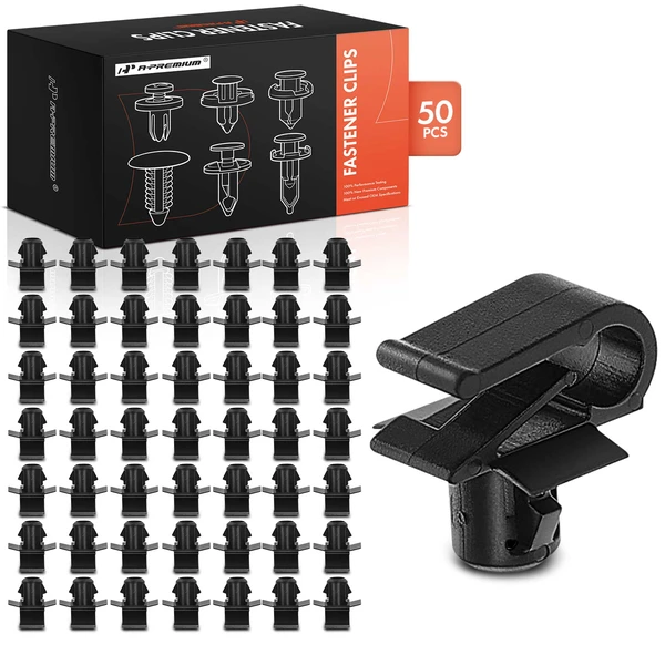 50 Pcs 7mm Nylon Black Grille Molding Clip A-Premium APRCF537