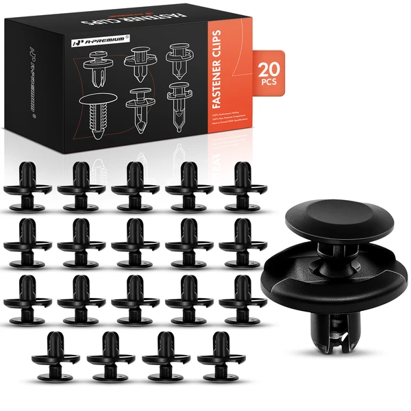 20 Pcs 7mm Nylon Black Fender Splash Shield Retainer A-Premium APRCF538