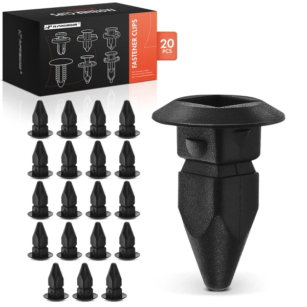 2007-2024 Audi Q7 20 Pcs 9mm Nylon Black Bumper & Fender Apron Screw Grommet A-Premium APRCF550