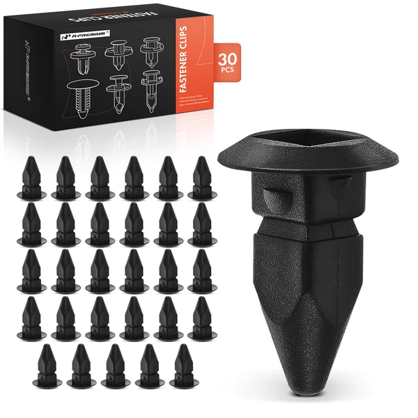 1996-2024 Audi A4 30 Pcs 9mm Nylon Black Bumper & Fender Apron Screw Grommet A-Premium APRCF551