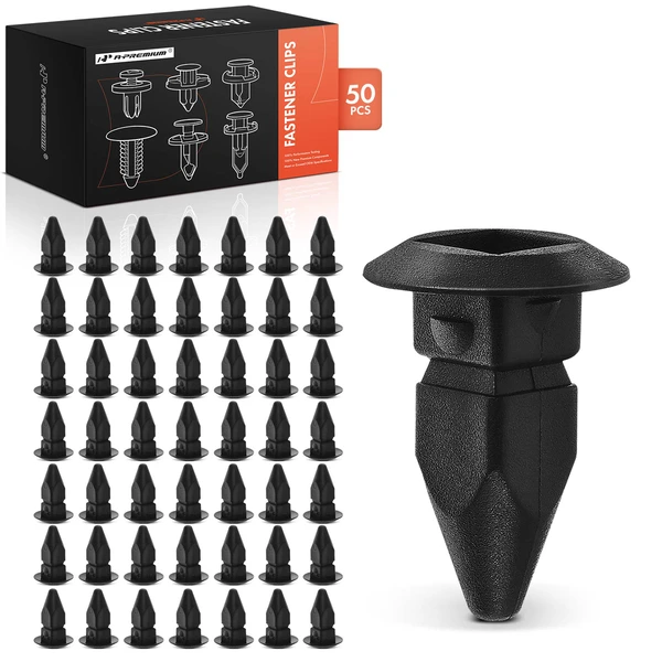 50 Pcs 9mm Nylon Black Bumper & Fender Apron Screw Grommet A-Premium APRCF552