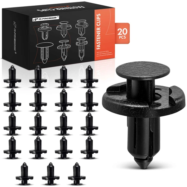 2002-2020 Nissan Altima 20 Pcs 8mm Nylon Black Bumper & Radiator Support Retainer Clip A-Premium APRCF571