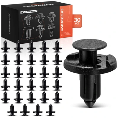 30 Pcs 8mm Black Nylon Retainer Fastener Push-On