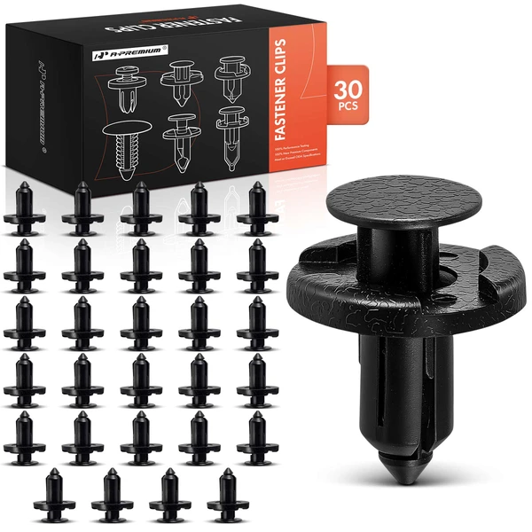 2004-2008 INFINITI FX45 30 Pcs 8mm Nylon Black Bumper & Radiator Support Retainer Clip A-Premium APRCF572