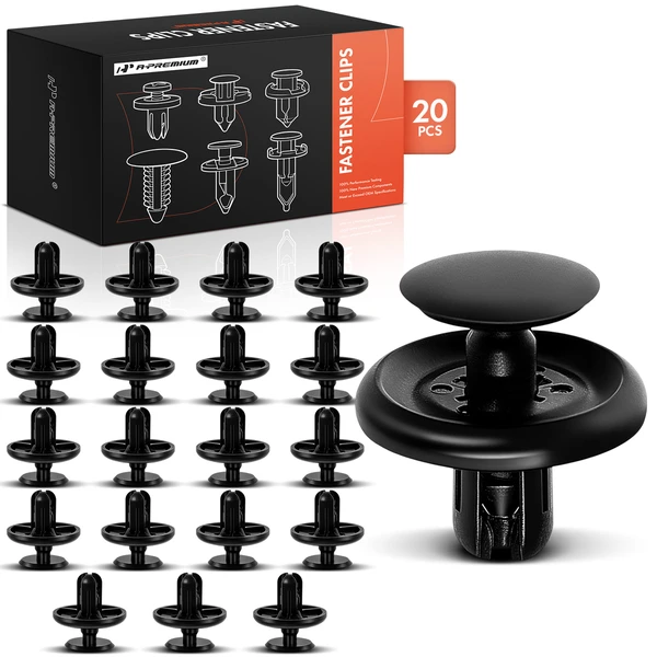 20 Pcs 7mm Nylon Black Engine Under Cover Retainer A-Premium APRCF577