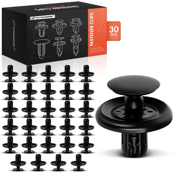 2008-2014 Scion xD 30 Pcs 7mm Nylon Black Engine Under Cover Retainer A-Premium APRCF578