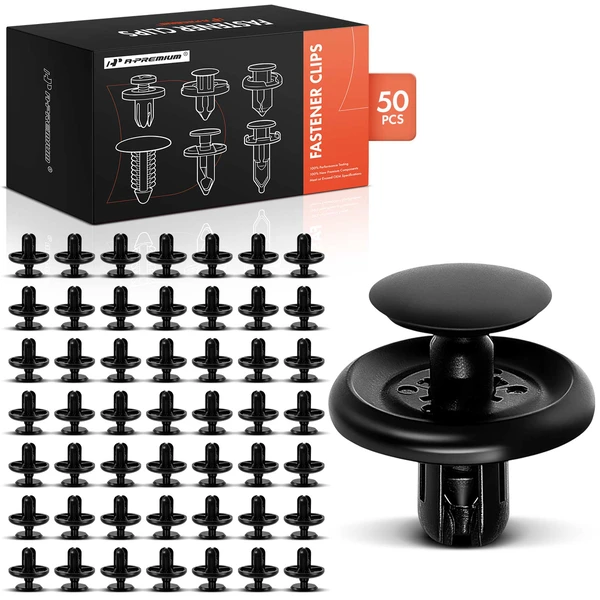 2007-2013 Toyota Tundra 50 Pcs 7mm Nylon Black Engine Under Cover Retainer A-Premium APRCF579