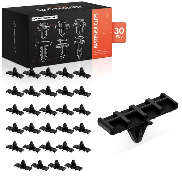 30 Pcs 9mm Nylon Black Rocker Panel Ground Effects Molding Clip A-Premium APRCF587