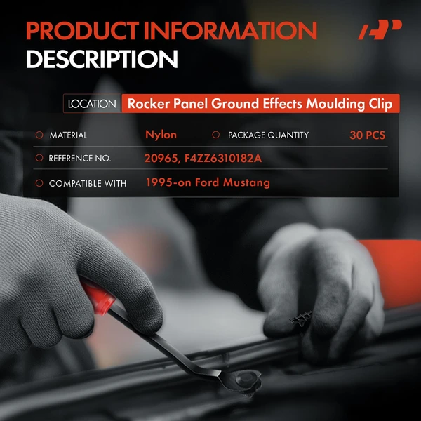 30 Pcs 9mm Nylon Black Rocker Panel Ground Effects Molding Clip A-Premium APRCF587