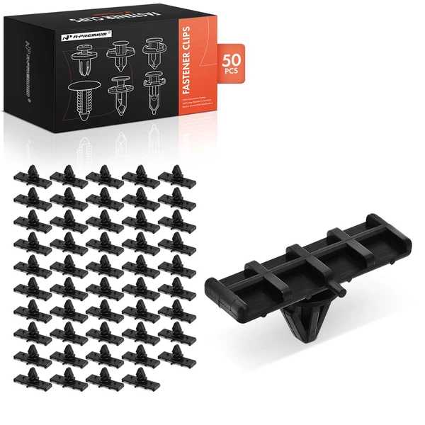 50 Pcs 9mm Nylon Black Rocker Panel Ground Effects Molding Clip A-Premium APRCF588