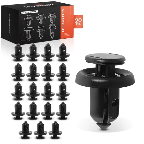 2004-2014 Acura TSX 20 Pcs 10mm Nylon Black Bumper Clip Retainer A-Premium APRCF601