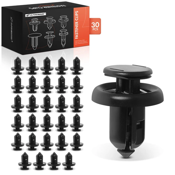 2004-2014 Acura TSX 30 Pcs 10mm Nylon Black Bumper Clip Retainer A-Premium APRCF602