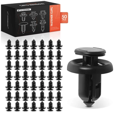 50 Pcs 10mm Nylon Bumper Retainer Clip with Metal Insert Push-Type