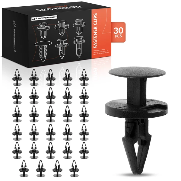 2015-2019 Chevrolet Silverado 2500 HD 30 Pcs 6.5mm Nylon Black Air Distributor & Windshield Defroster Retainer A-Premium APRCF605