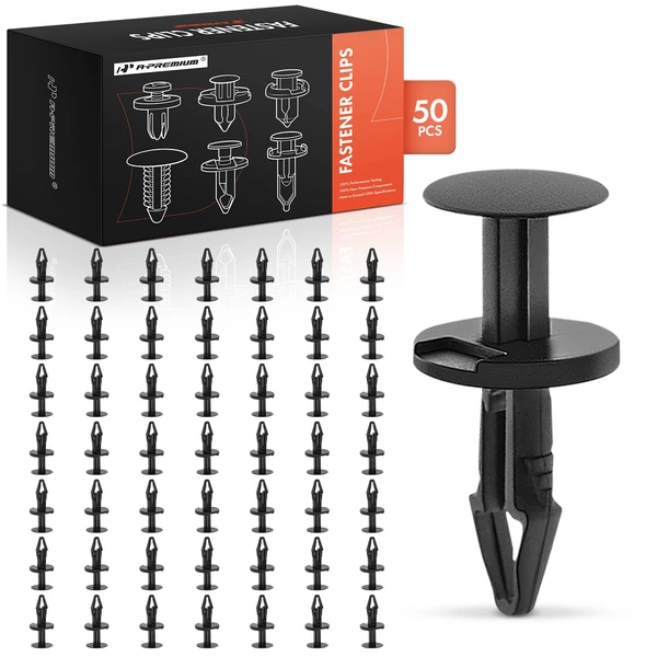 2011-2016 Chevrolet Silverado 2500 HD 50 Pcs 6.5mm Nylon Black Air Dam & Grille Retainer A-Premium APRCF609