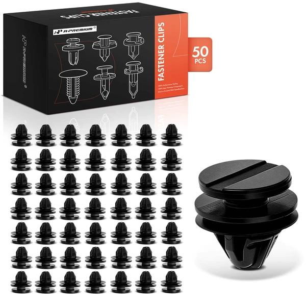 50 Pcs 8mm Nylon Black Wheel Opening Molding Retainer A-Premium APRCF041