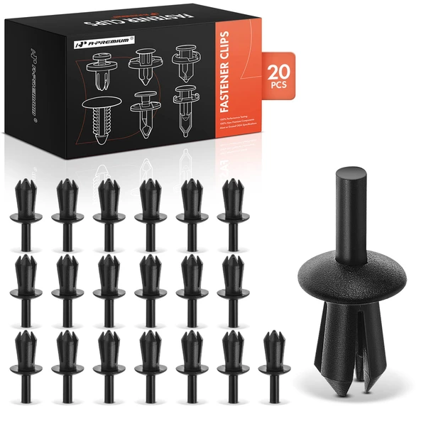 20 Pcs 6mm Nylon Black Radiator Housing Retainer A-Premium APRCF057