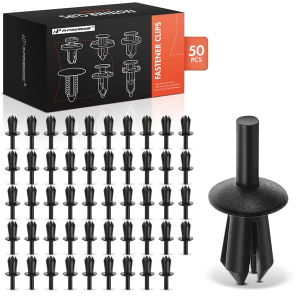 50 Pcs 6mm Nylon Black Radiator Housing Retainer A-Premium APRCF059