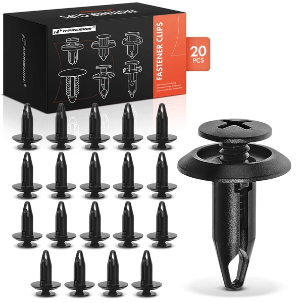 20 Pcs 6mm Nylon Black Push Type Retainer Clip A-Premium APRCF066