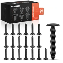 20 Pcs 7.94mm Nylon Black Mud Flap Retainer Clip Fastener Screws