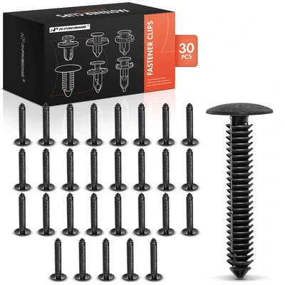 30 Pcs 7.94mm Nylon Black Mud Flap Retainer Fastener Clips Screws