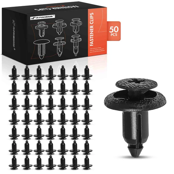 2005-2008 Scion tC 50 Pcs 6mm Nylon Black Rocker Panel Retainer A-Premium APRCF074