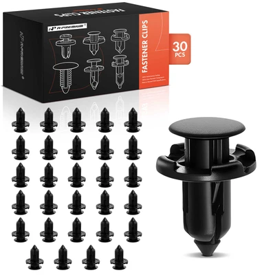 30 Pcs 9mm Nylon Fender & Bumper Retainer Clip Push-Type