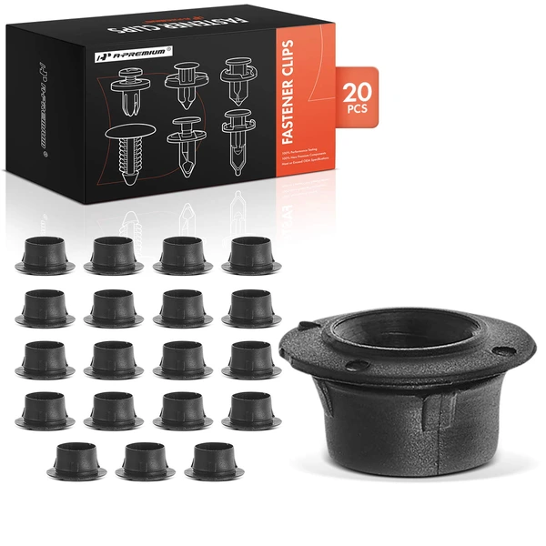 20 Pcs 9mm Nylon Black Molding Insert A-Premium APRCF105