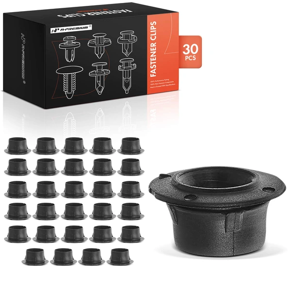 30 Pcs 9mm Nylon Black Molding Insert A-Premium APRCF106