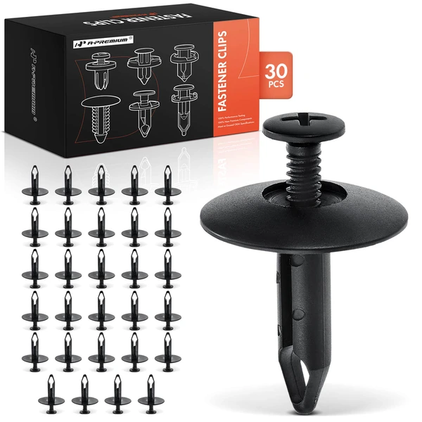 1998-2005 Cadillac DeVille 30 Pcs 6.35mm Nylon Black Radiator Support Sight Shield Retainer A-Premium APRCF116