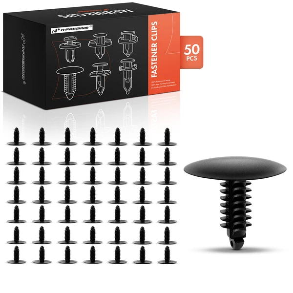 50 Pcs Nylon Black Bumper Retainer Clip A-Premium APRCF147