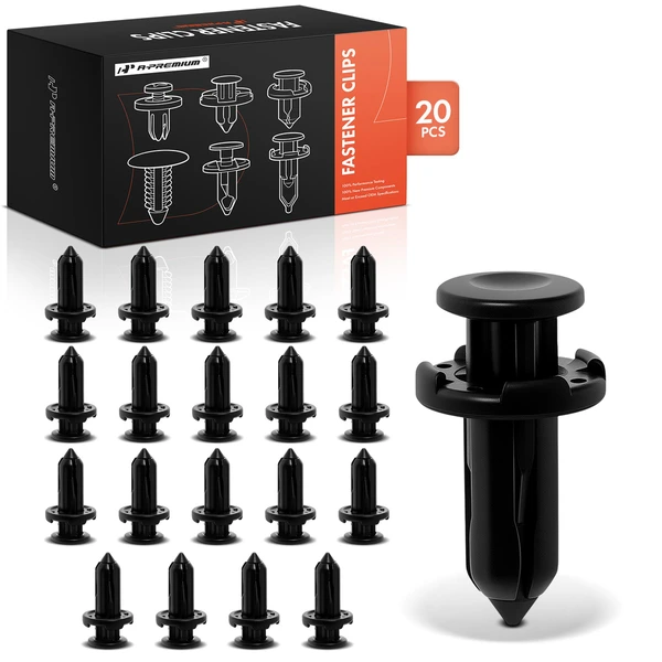 1997-2013 Nissan Altima 20 Pcs 9mm Nylon Black Bumper Fascia Retainer Clip A-Premium APRCF151