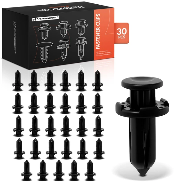 1997-2013 Nissan Altima 30 Pcs 9mm Nylon Black Bumper Fascia Retainer Clip A-Premium APRCF152