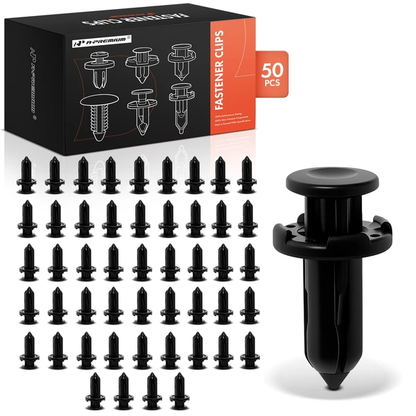 1997-2013 Nissan Altima 50 Pcs 9mm Nylon Black Bumper Fascia Retainer Clip A-Premium APRCF153