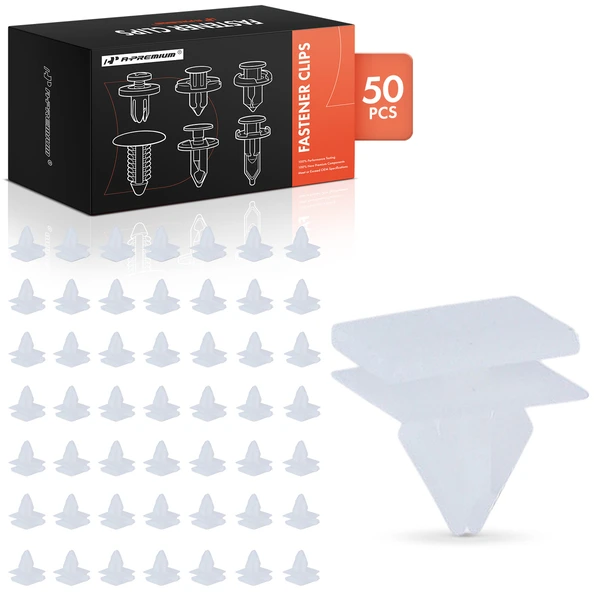 50 Pcs 11mm Nylon White Rocker Panel Molding Clip A-Premium APRCF156